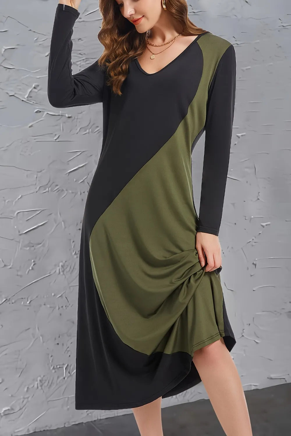 Vestido Midi Manga Larga Punto - Now & She - vista 1