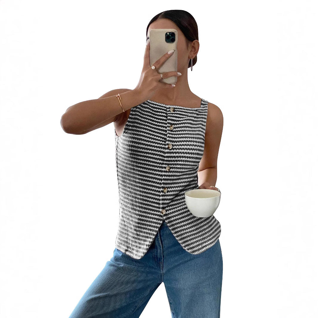 Top Camisero Botones Chic - Now & She - vista 2