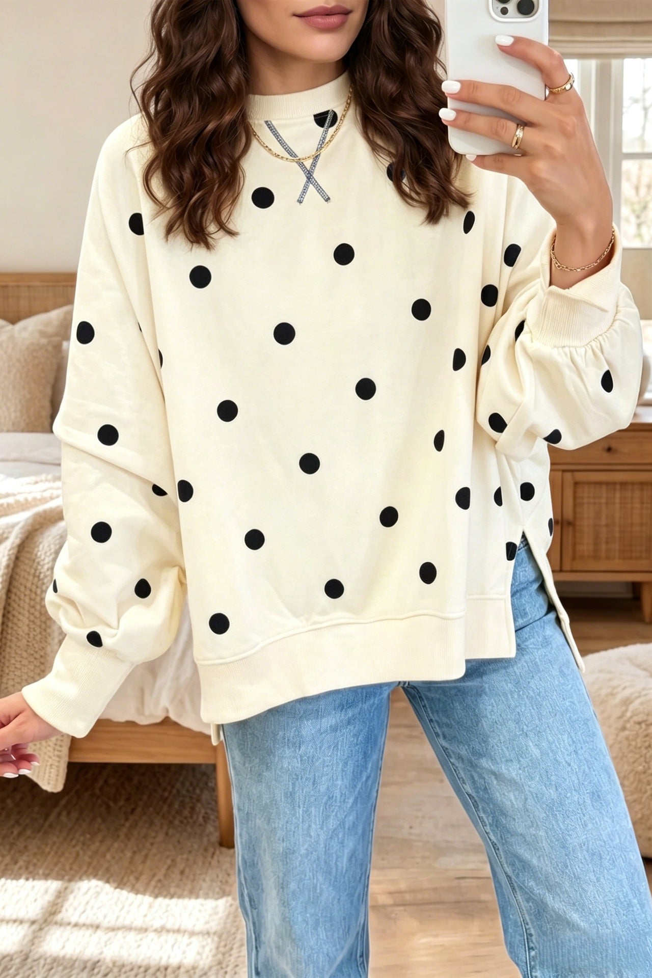 Sudadera Oversize Polka Dots - Now & She - vista 7