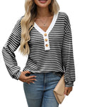 Playera Color Block Manga Larga Escote V - Now & She - vista 6