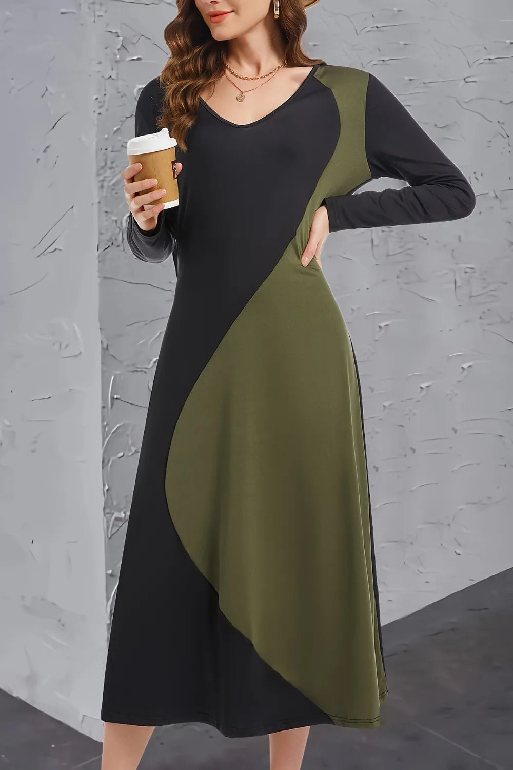 Vestido Midi Manga Larga Punto - Now & She - vista 2