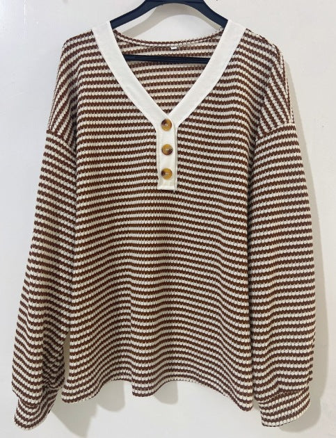 Playera Color Block Manga Larga Escote V - Now & She - vista 10