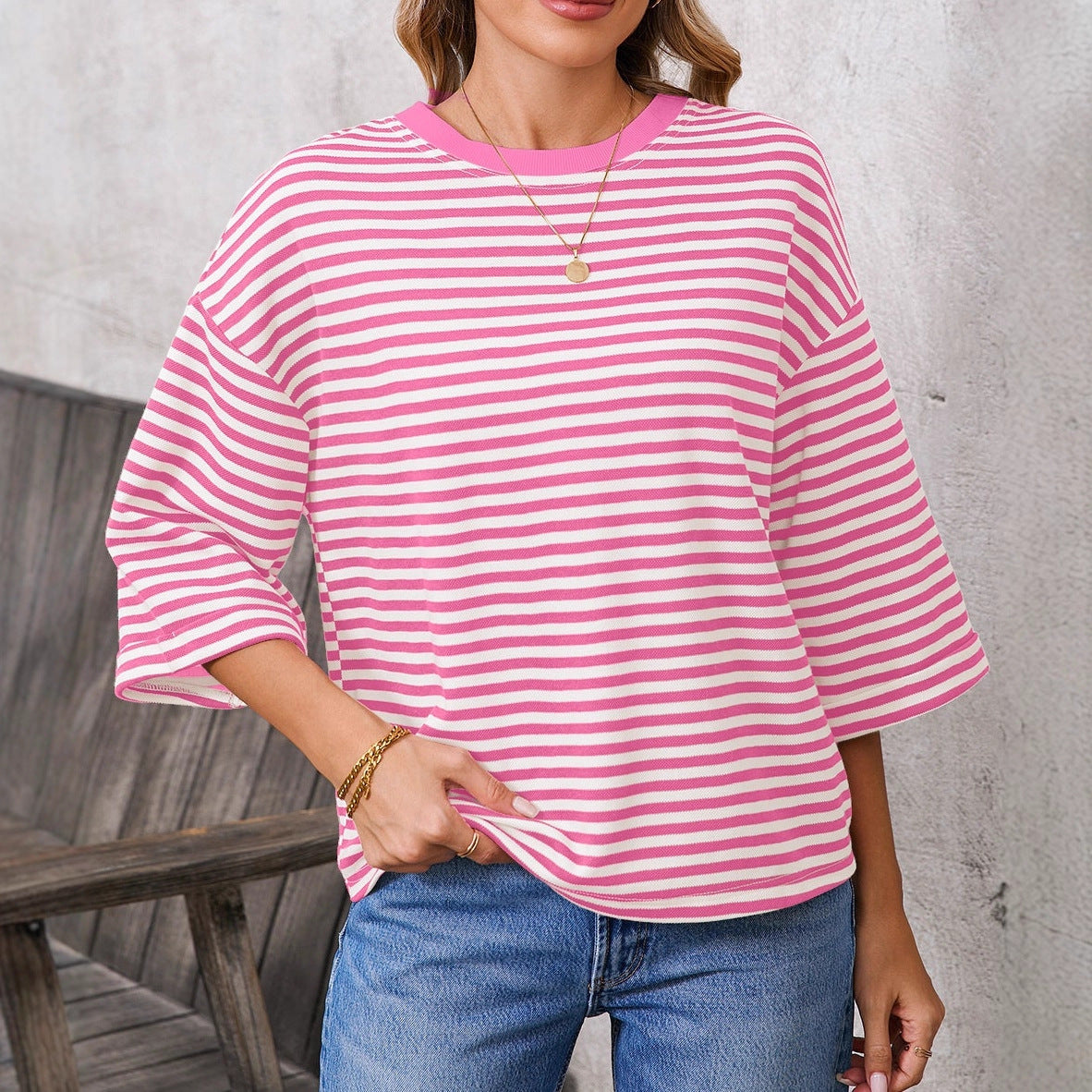 Blusa Rayas Back-Bow Moño Posterior - Now & She - vista 4
