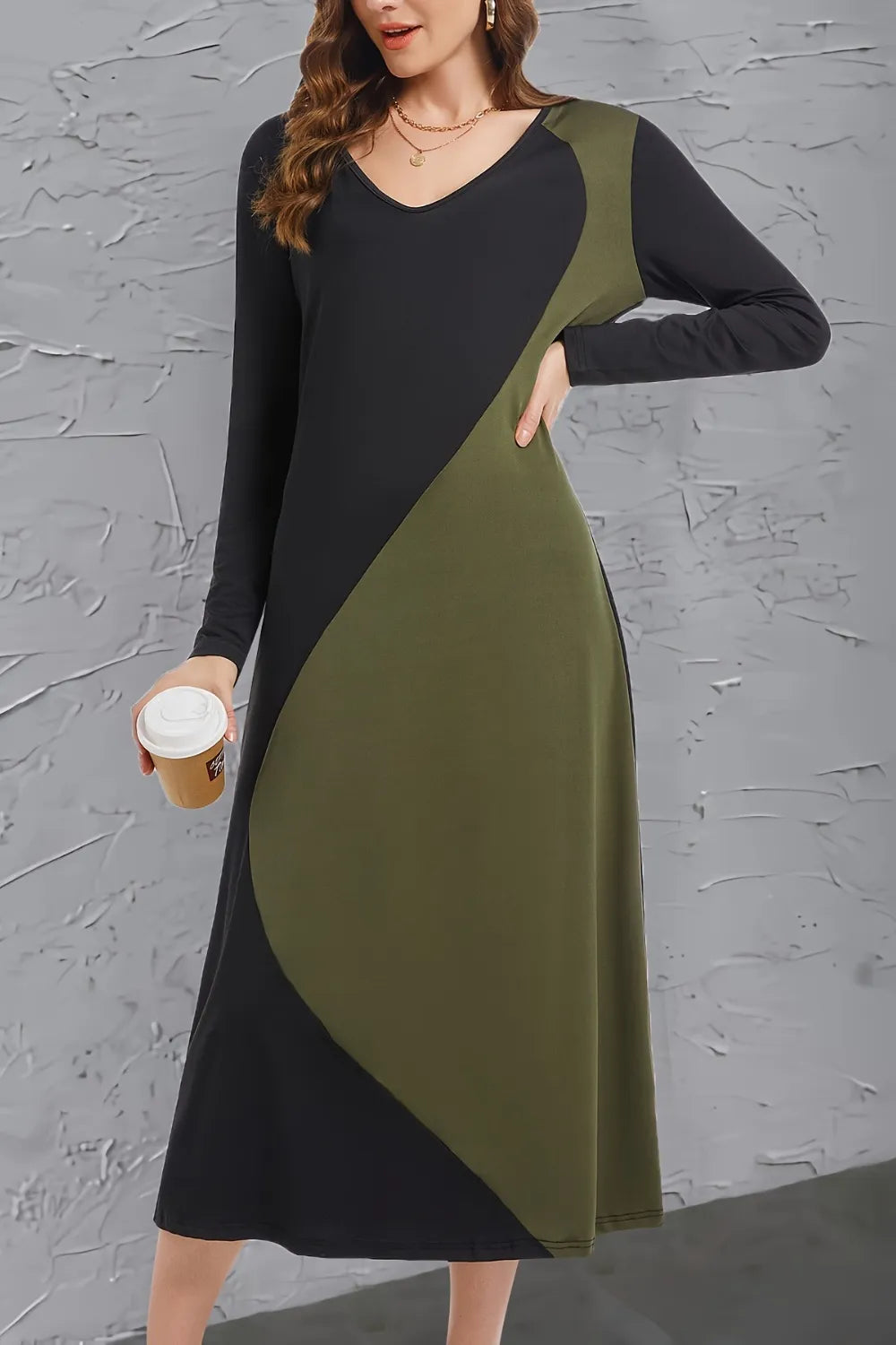 Vestido Midi Manga Larga Punto - Now & She - vista 4