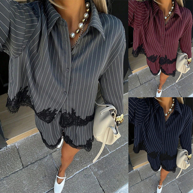Set Rayas Summer Camisa Oversize y Short - Now & She - vista 1