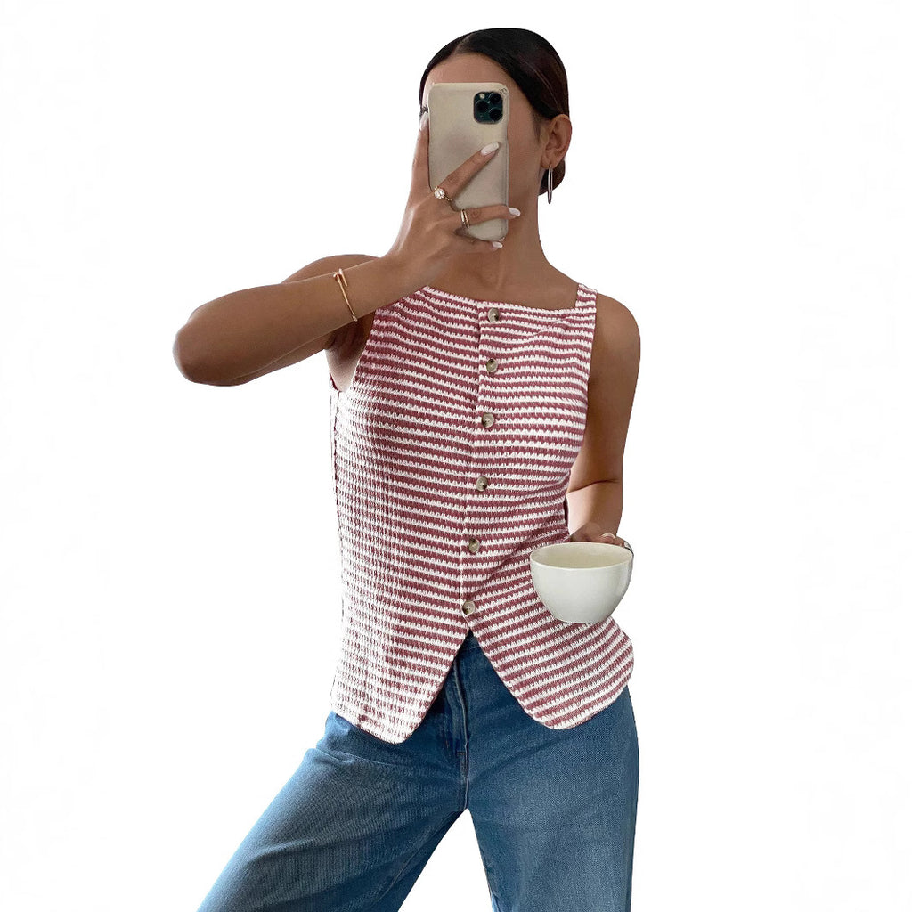 Top Camisero Botones Chic - Now & She - vista 3