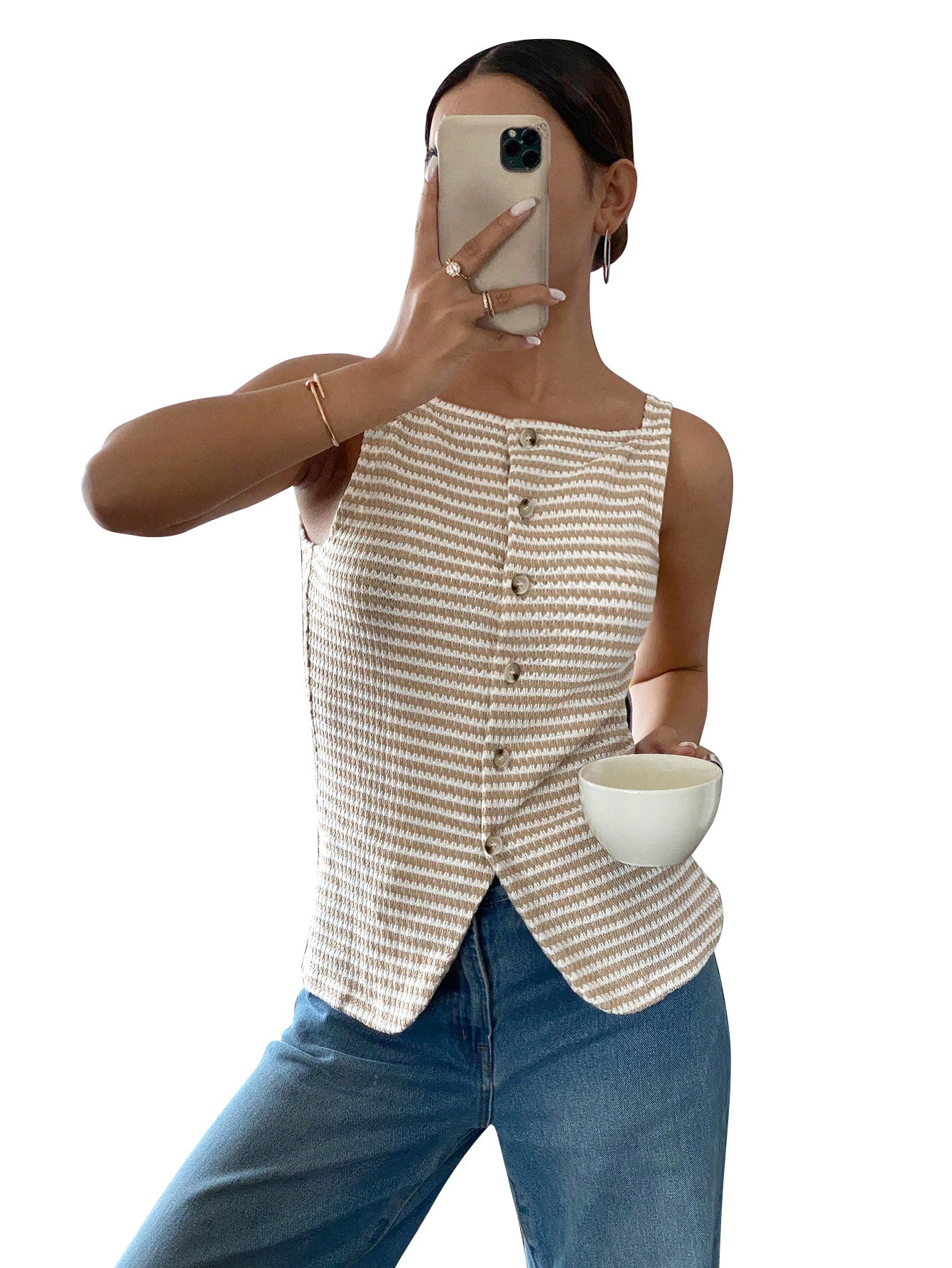 Top Camisero Botones Chic - Now & She - vista 7