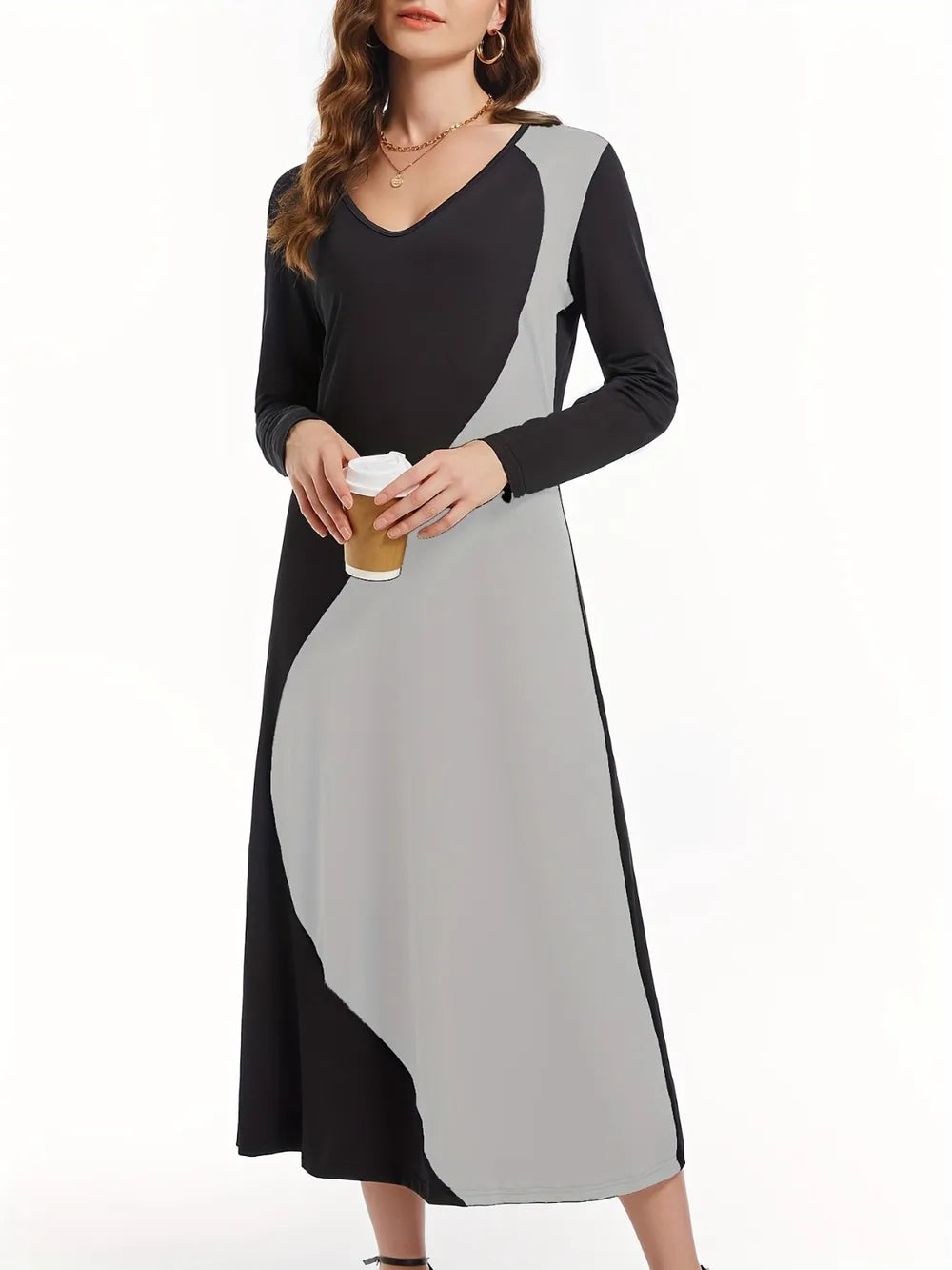 Vestido Midi Manga Larga Punto - Now & She - vista 9