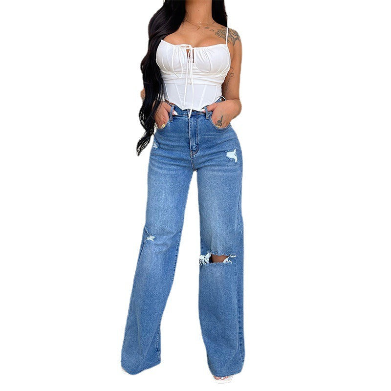 Jeans Wide Leg Mom Fit - Now & She - vista 1