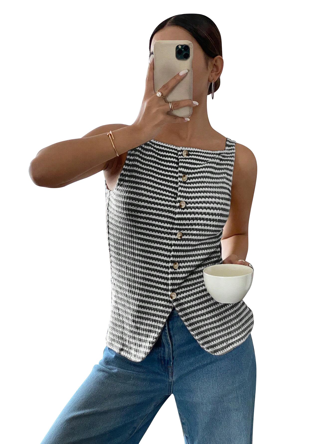 Top Camisero Botones Chic - Now & She - vista 6