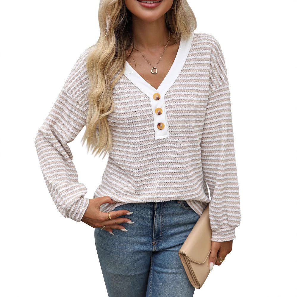 Playera Color Block Manga Larga Escote V - Now & She - vista 1