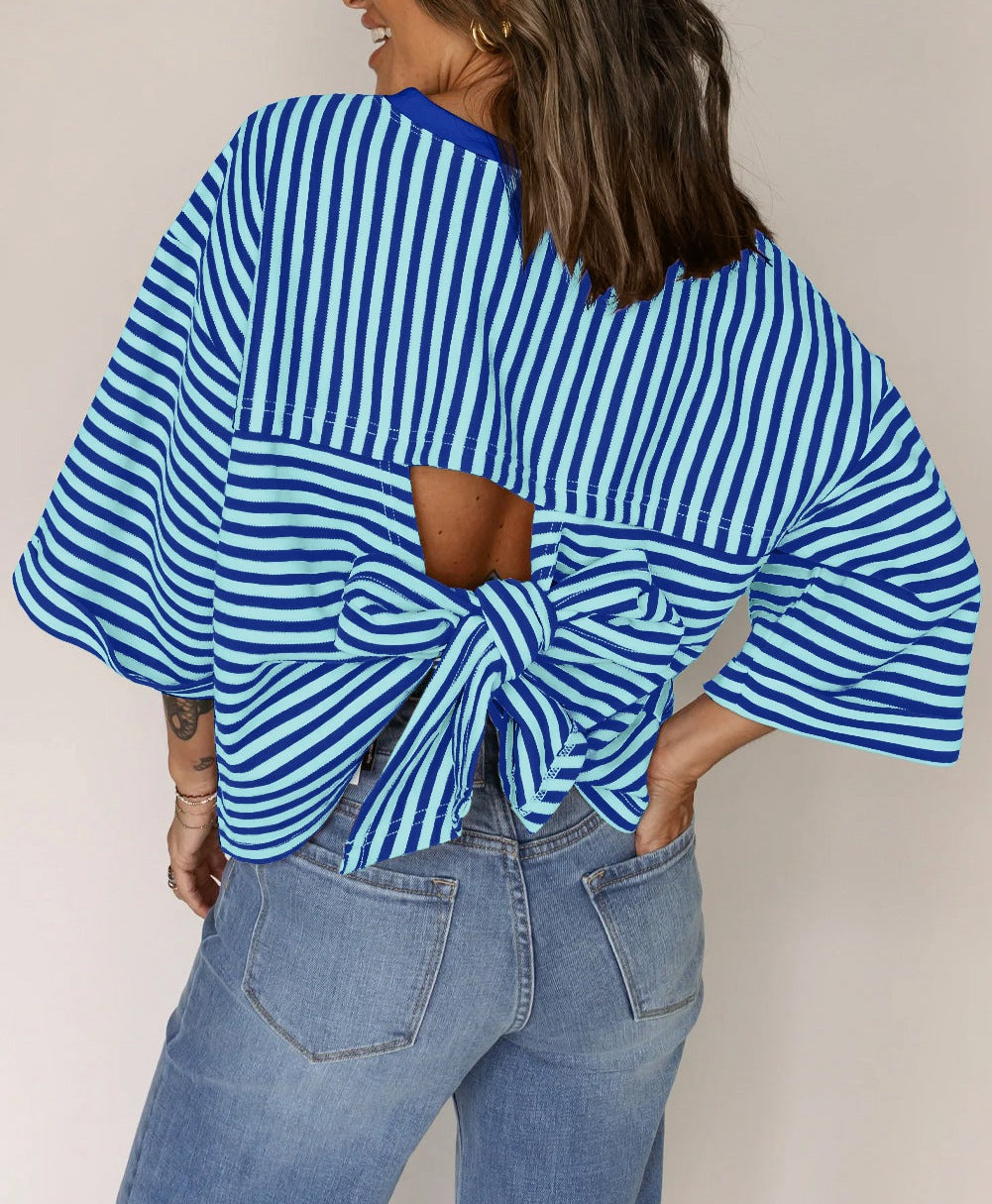 Blusa Rayas Back-Bow Moño Posterior - Now & She - vista 9