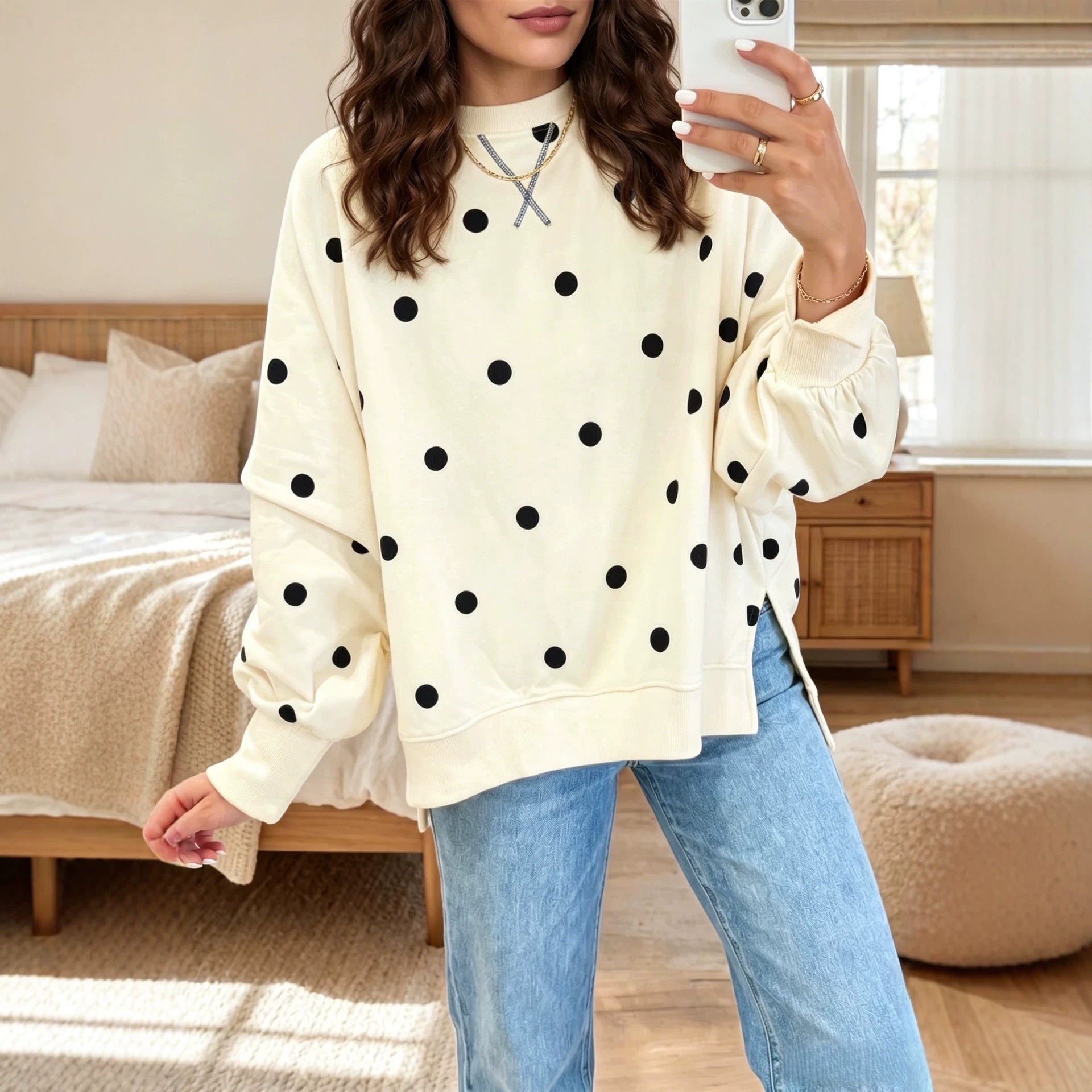 Sudadera Oversize Polka Dots - Now & She - vista 4
