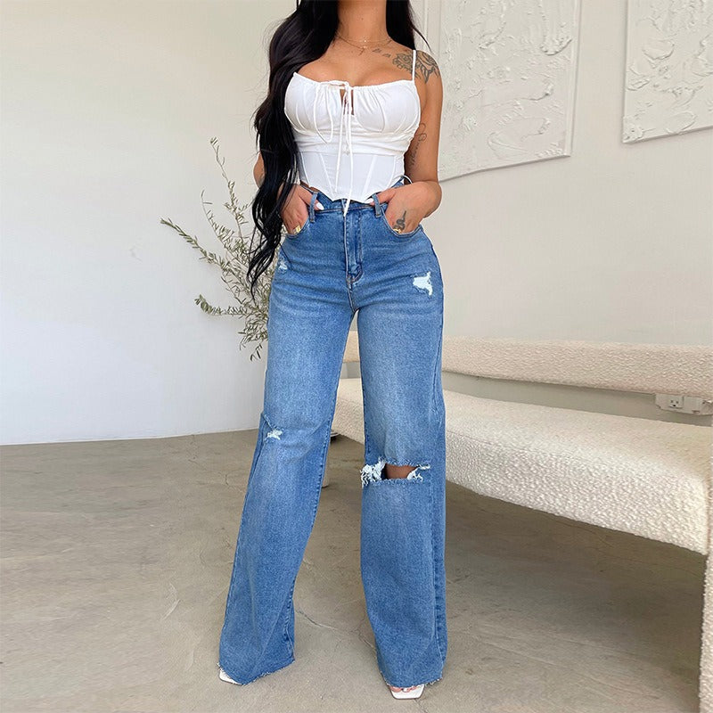 Jeans Wide Leg Mom Fit - Now & She - vista 4