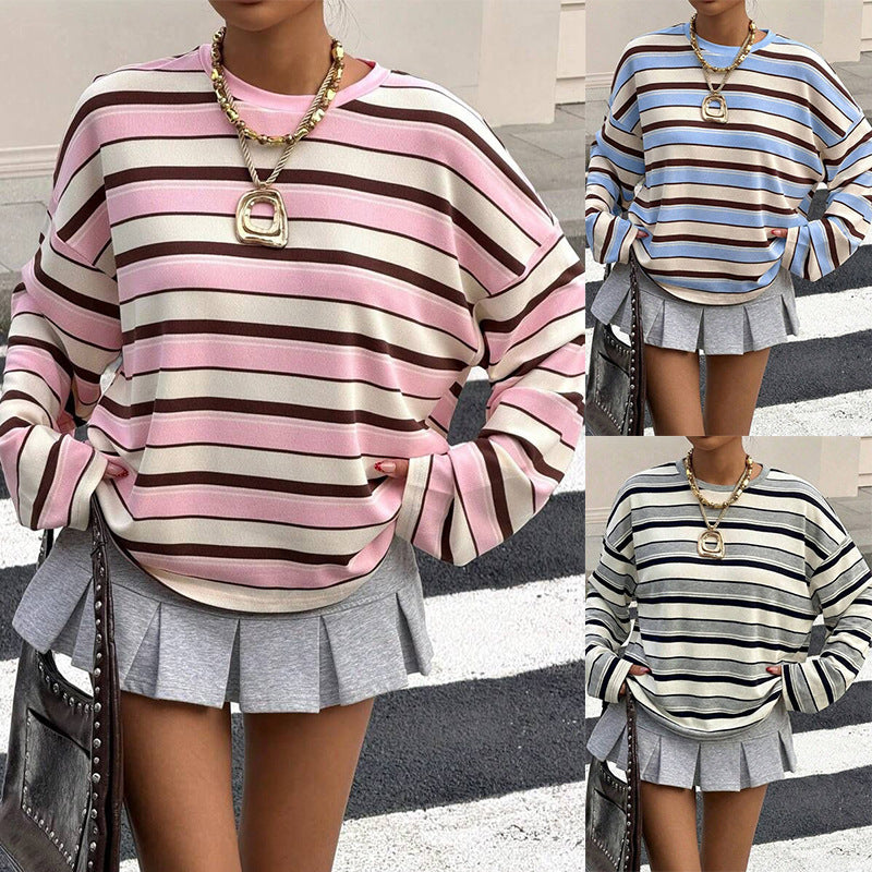 Sudadera Casual Rayas Combinadas - Now & She - vista 2