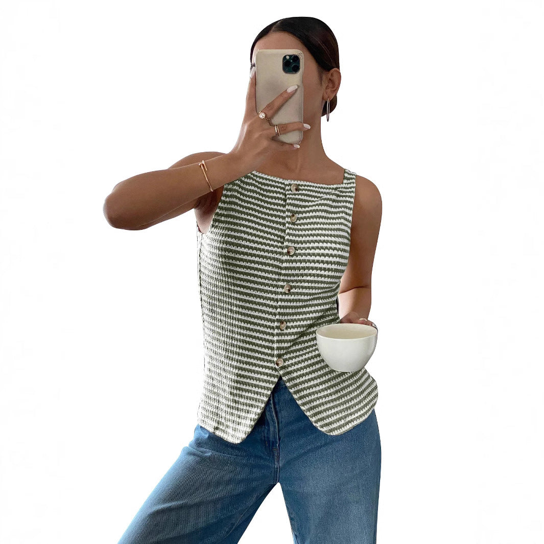 Top Camisero Botones Chic - Now & She - vista 5