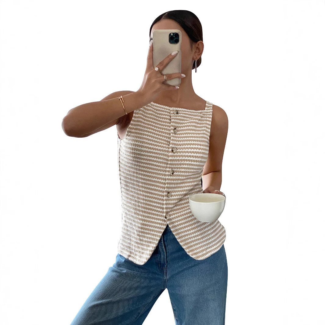 Top Camisero Botones Chic - Now & She - vista 4