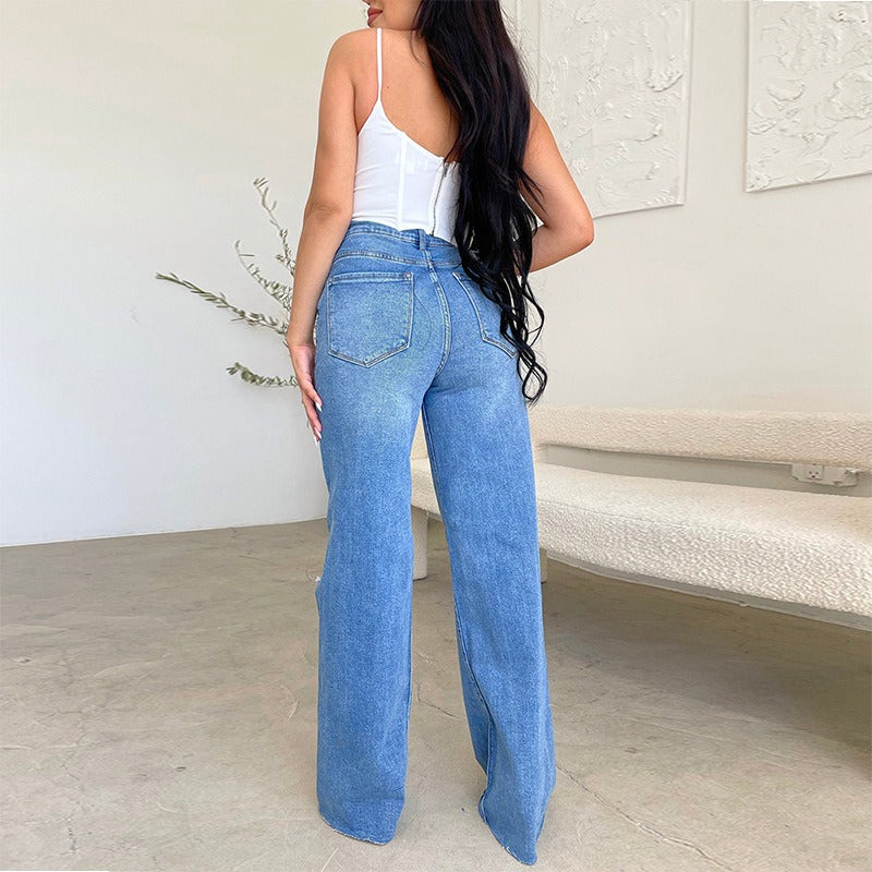 Jeans Wide Leg Mom Fit - Now & She - vista 5