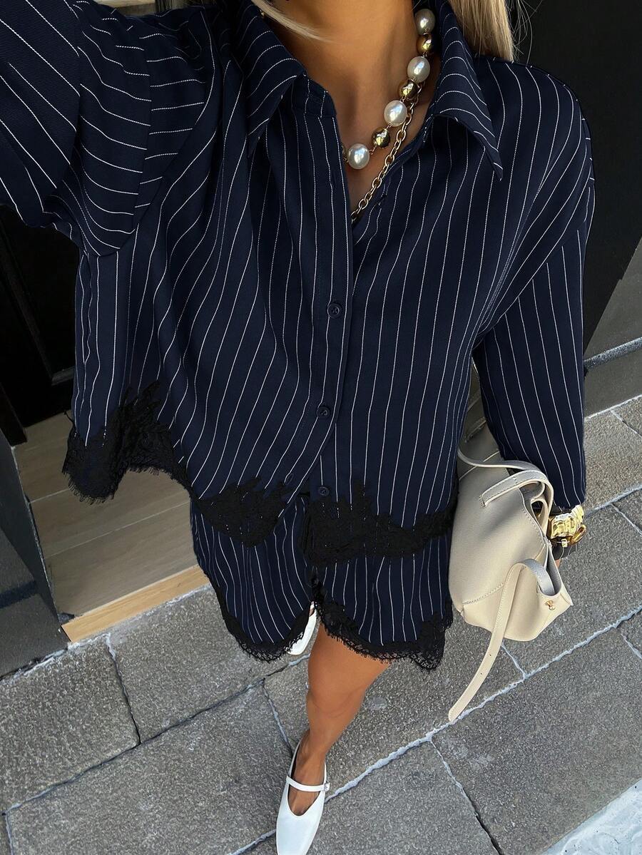 Set Rayas Summer Camisa Oversize y Short - Now & She - vista 8