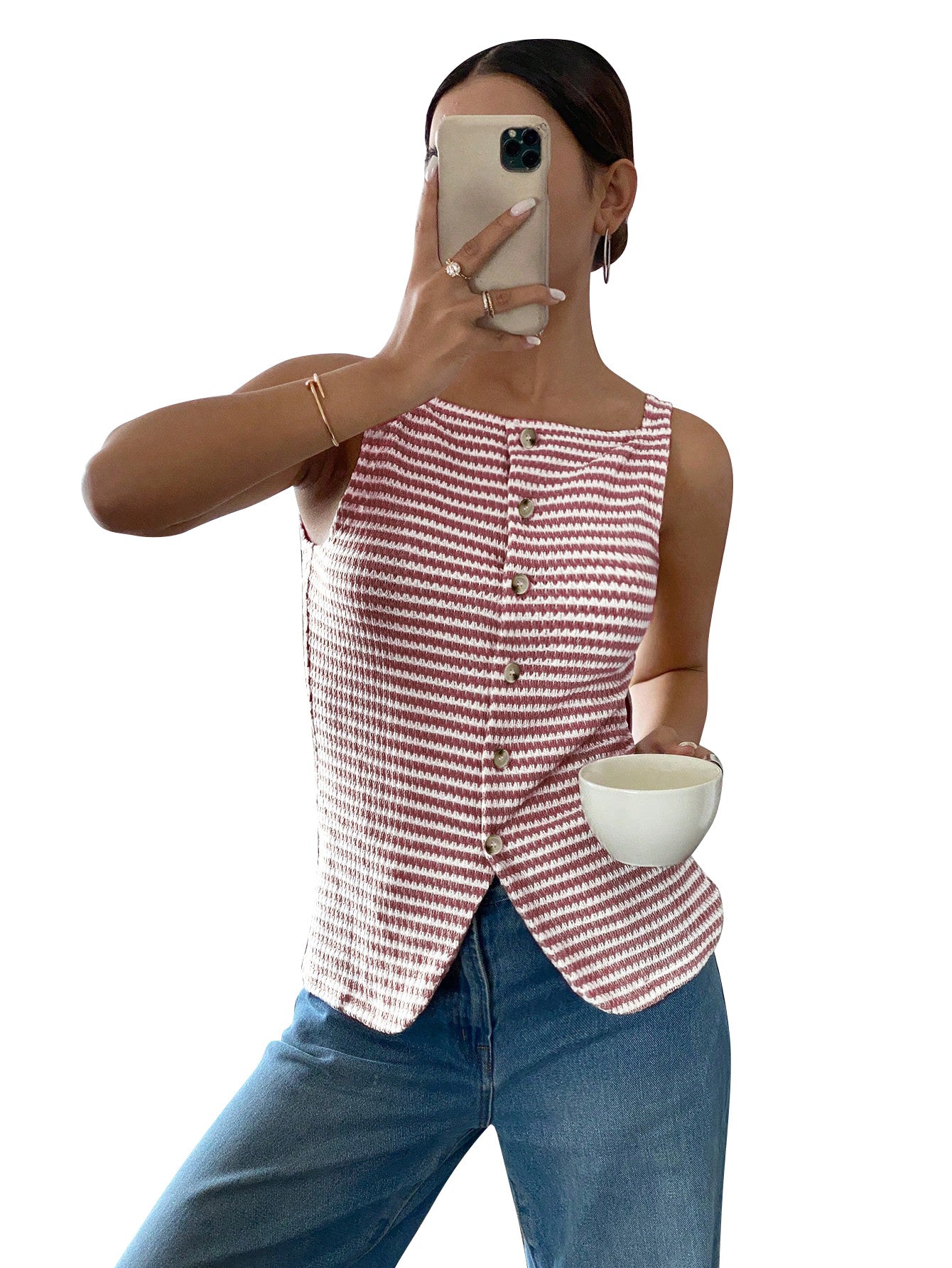 Top Camisero Botones Chic - Now & She - vista 9