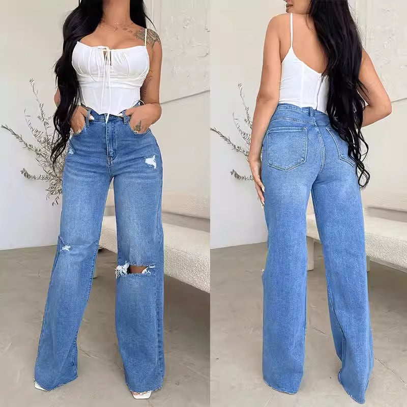 Jeans Wide Leg Mom Fit - Now & She - vista 3