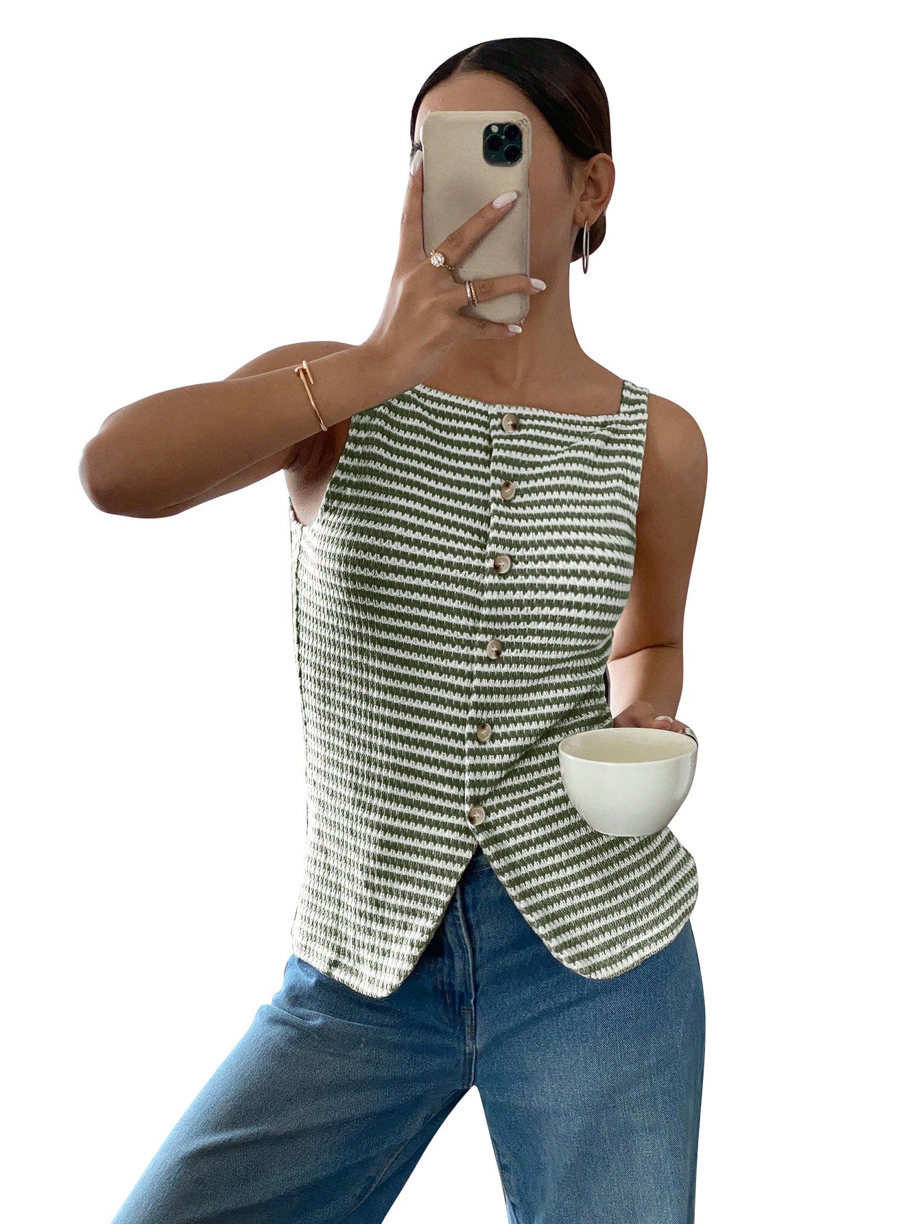 Top Camisero Botones Chic - Now & She - vista 8
