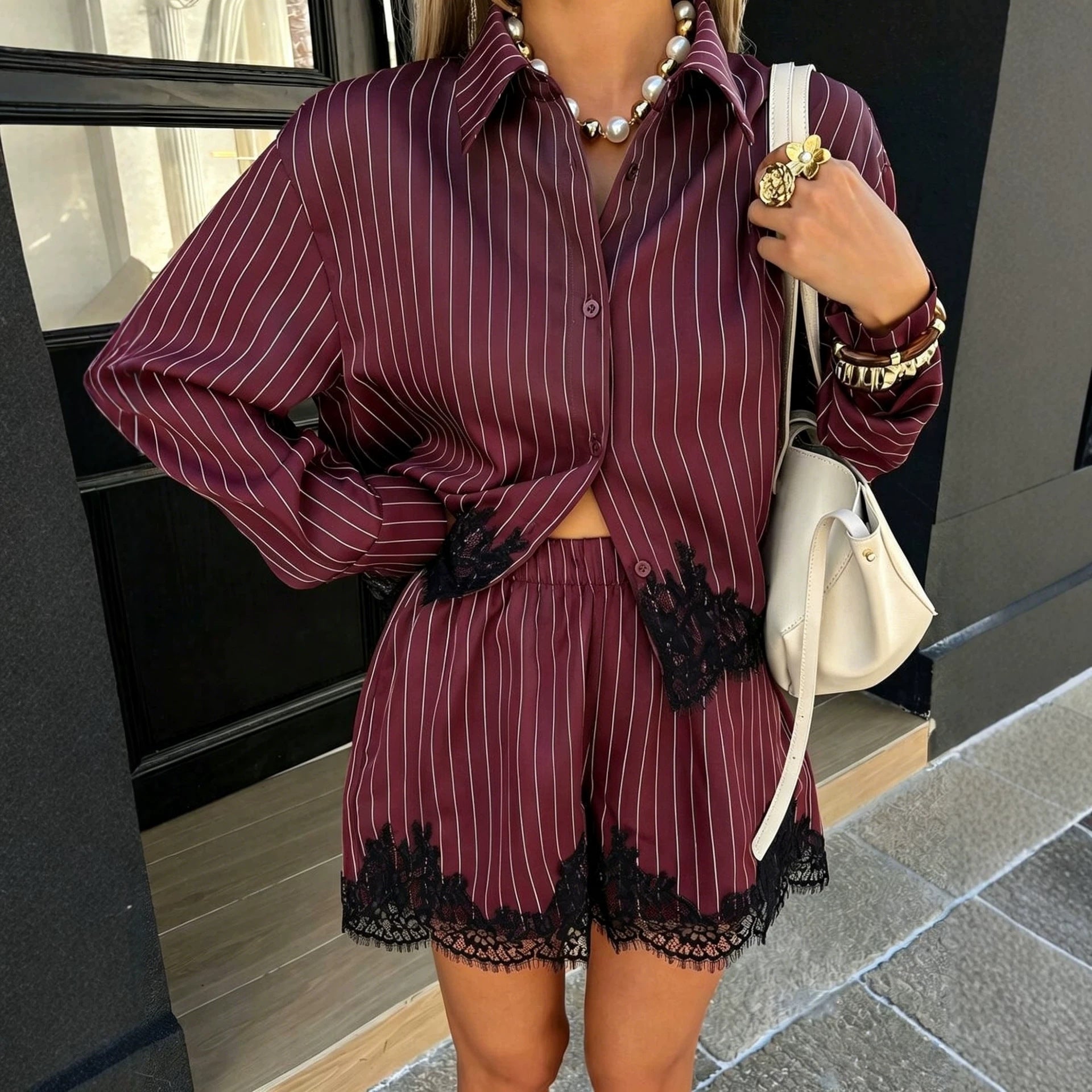 Set Rayas Summer Camisa Oversize y Short - Now & She - vista 2